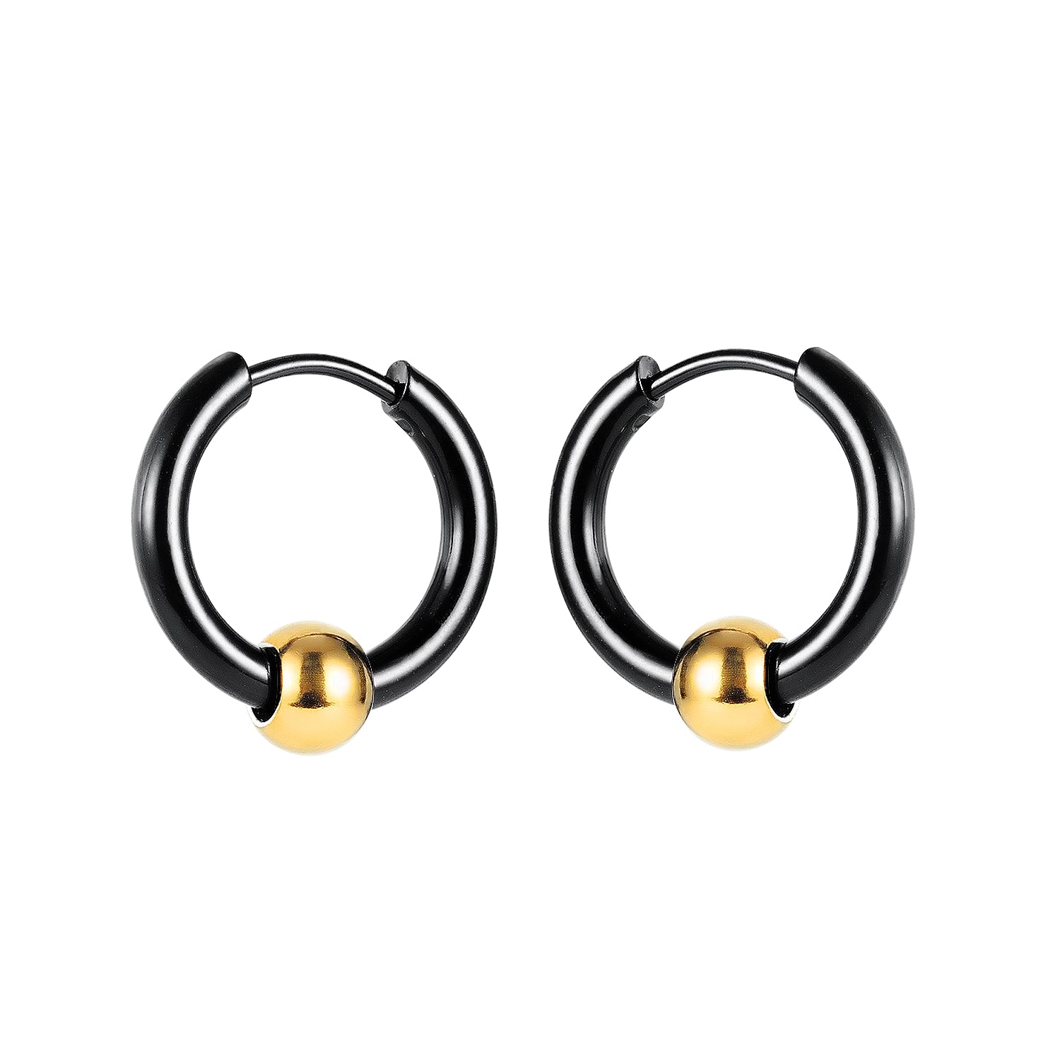 Women's Fashion Golden Bead Hoop Earrings-Womens Earrings-SunnyHouse Jewelry