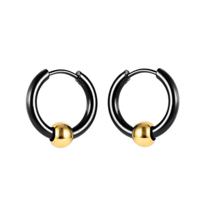 Women's Fashion Golden Bead Hoop Earrings-Womens Earrings-SunnyHouse Jewelry