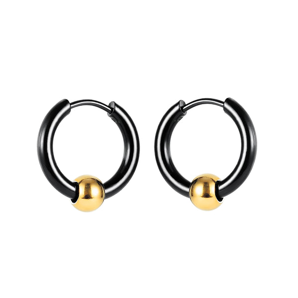 Women's Fashion Golden Bead Hoop Earrings-Womens Earrings-SunnyHouse Jewelry