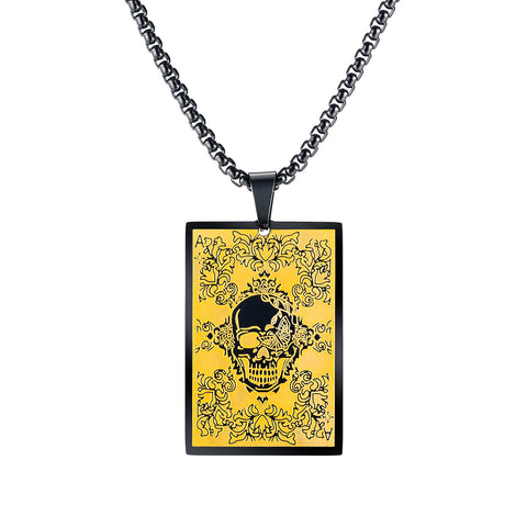 Men's Fashion Skull Tag Pendant Necklace-Mens Pendant Necklace-SunnyHouse Jewelry