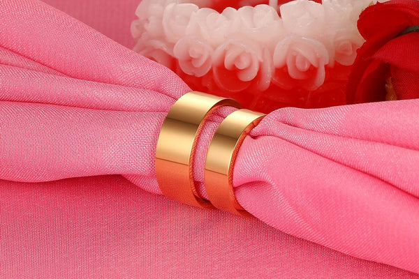 His & Hers Matching Set Simple Gold Love Couple Rings Wedding Band Set-Couple Rings-SunnyHouse Jewelry