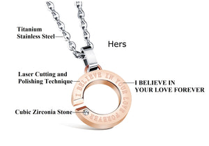 His & Hers Matching Set I Belive in You Love Forever Couple Necklace Couple Jewelry Set-Couple Necklace-SunnyHouse Jewelry
