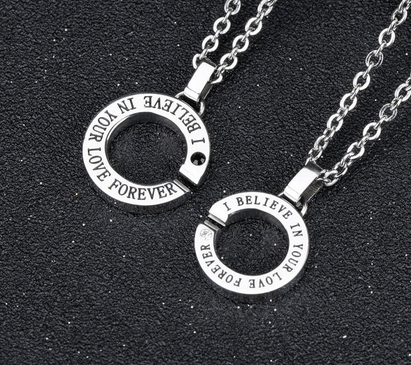 His & Hers Matching Set I Belive in You Love Forever Couple Necklace Couple Jewelry Set-Couple Necklace-SunnyHouse Jewelry