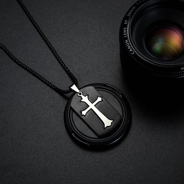 Men's Fashion Cross Tag Pendant Necklace-Mens Pendant Necklace-SunnyHouse Jewelry