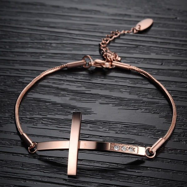 Women's Fashion Cross Bangle Bracelet-Womens Bracelet-SunnyHouse Jewelry