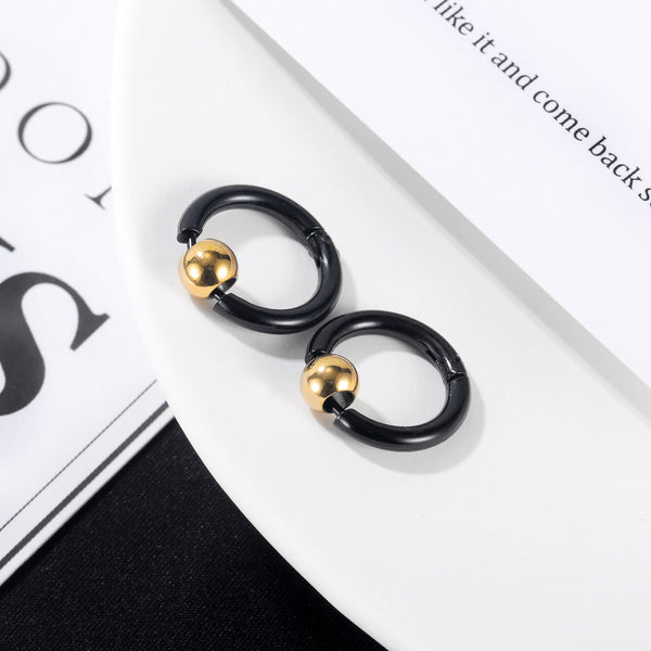Women's Fashion Golden Bead Hoop Earrings-Womens Earrings-SunnyHouse Jewelry