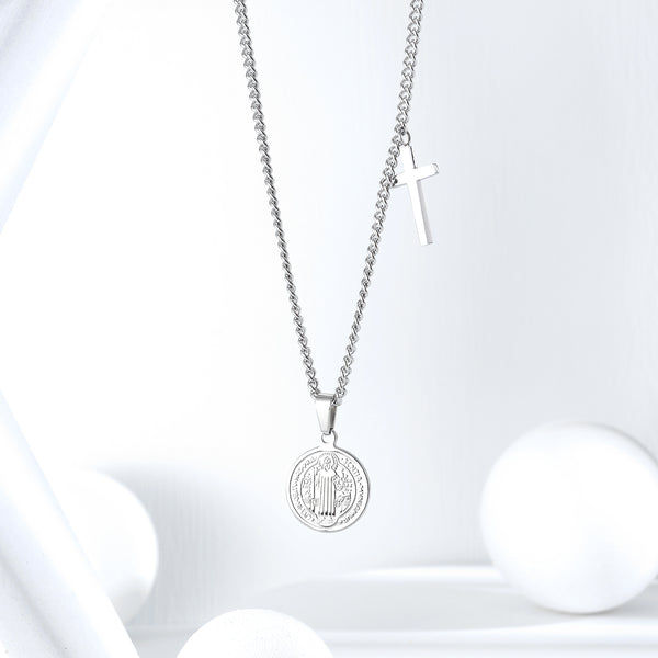 Men's Fashion Virgin Mary Cross Pendant Necklace-Mens Pendant Necklace-SunnyHouse Jewelry