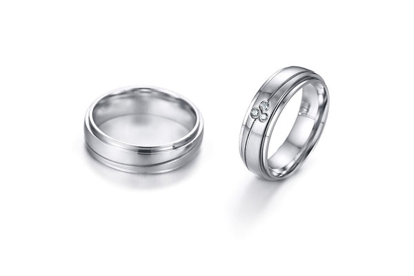 His & Hers Matching Set Simple Love Style Couple Rings, Wedding Band Set, Valentine, Anniversary, Wedding, Promise, Engagement Ring-Couple Rings-SunnyHouse Jewelry