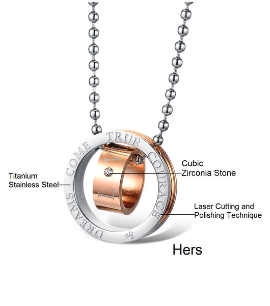 His & Hers Matching Set Dreams Come True Couple Necklace Couple Jewelry Set-Couple Necklace-SunnyHouse Jewelry