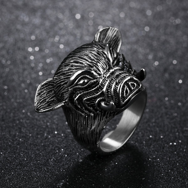 Men's Fashion Pig Hip Hop Ring-Mens Ring-SunnyHouse Jewelry