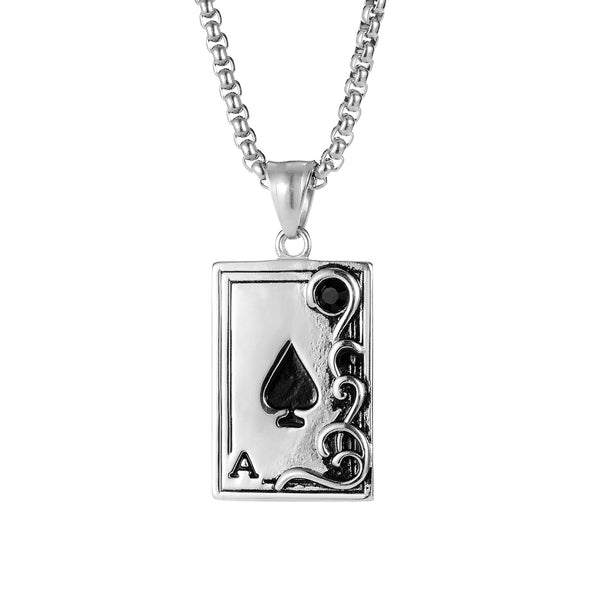 Men's Fashion Ace Pendant Necklace-Mens Pendant Necklace-SunnyHouse Jewelry