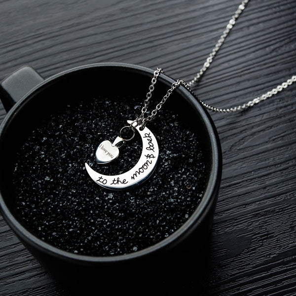Men's Fashion I Love You to the Moon and Back Pendant Necklace-Mens Pendant Necklace-SunnyHouse Jewelry