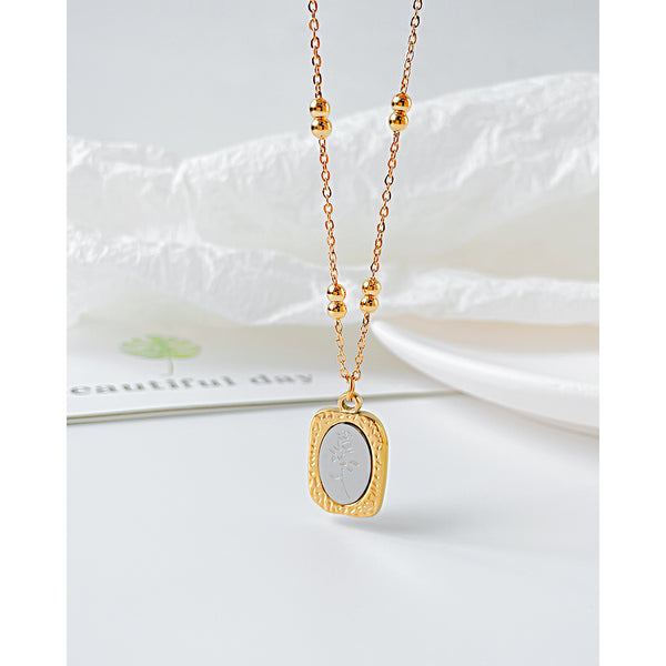 Women's Fashion Rose Tag Pendant Necklace-Womens Pendant Necklace-SunnyHouse Jewelry