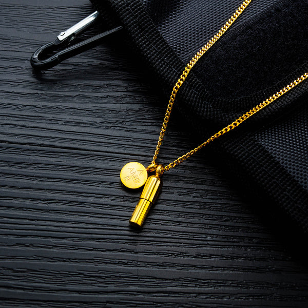 Men's Fashion Gold Capsule Pendant Necklace-Mens Pendant Necklace-SunnyHouse Jewelry