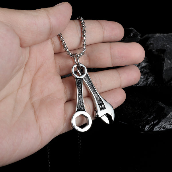 Men's Fashion wrench Pendant Necklace-Mens Pendant Necklace-SunnyHouse Jewelry