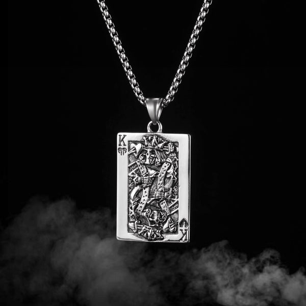 Men's Fashion Poker King Pendant Necklace-Mens Pendant Necklace-SunnyHouse Jewelry