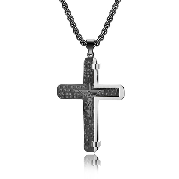 Men's Fashion Jesus Cross Pendant Necklace-Mens Pendant Necklace-SunnyHouse Jewelry
