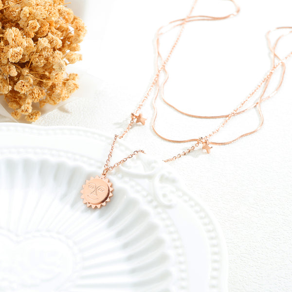 Women's Fashion Lovely Sun Pendant Necklace-Womens Pendant Necklace-SunnyHouse Jewelry