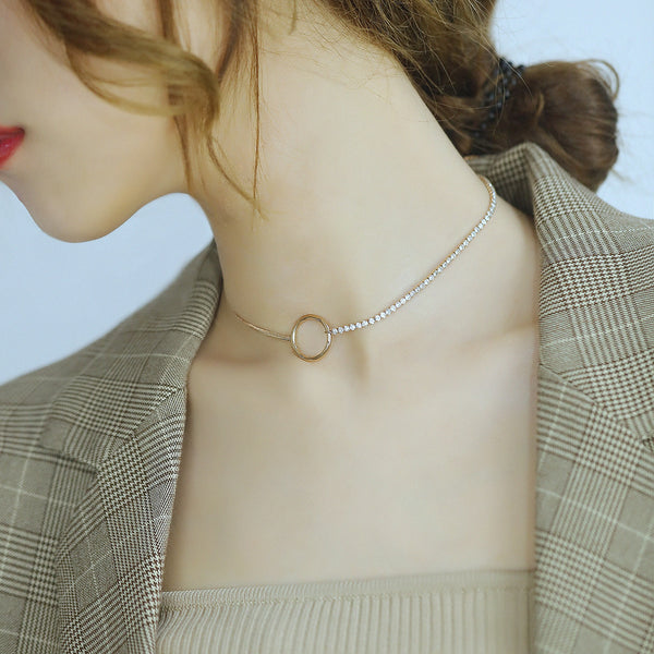 Women's Fashion Simple Ring Pendant Necklace-Womens Pendant Necklace-SunnyHouse Jewelry
