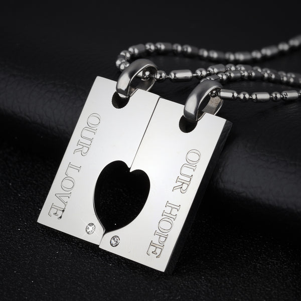 His & Hers Matching Set Our Hope Our Love Tag Pendant Necklace Couple Jewelry Set-Couple Necklace-SunnyHouse Jewelry