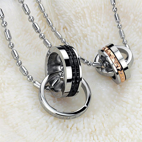 His & Hers Matching Set Love Eternal Tag Pendant Necklace Couple Jewelry Set-Couple Necklace-SunnyHouse Jewelry