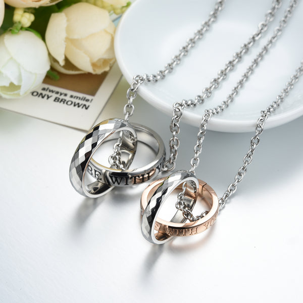 His & Hers Matching Set Be with You Couple Rings Necklace Love Style Couple Jewelry Set-Couple Necklace-SunnyHouse Jewelry