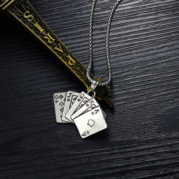 Men's Fashion Poker Winner Pendant Necklace-Mens Pendant Necklace-SunnyHouse Jewelry