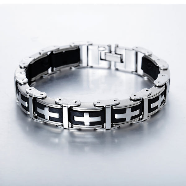 Men's Fashion Cross Bracelet-Mens Bracelet-SunnyHouse Jewelry