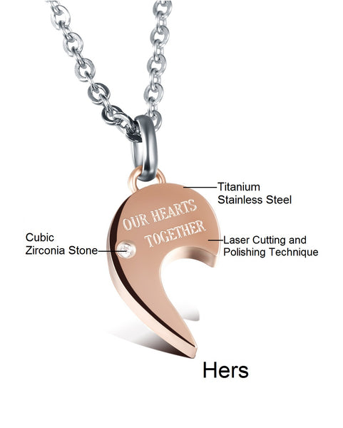 His & Hers Matching Set Our Hearts Should Be Together Forever Couple Necklace Couple Jewelry Set-Couple Necklace-SunnyHouse Jewelry
