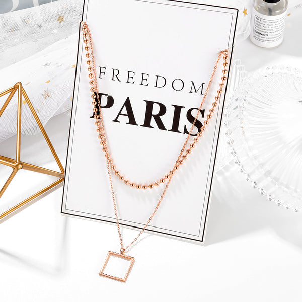 Women's Fashion Blinking Square Pendant Necklace-Womens Pendant Necklace-SunnyHouse Jewelry