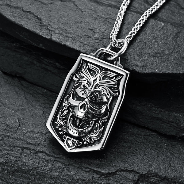 Men's Fashion Men's Gothic Fan Pendant Necklace-Mens Pendant Necklace-SunnyHouse Jewelry