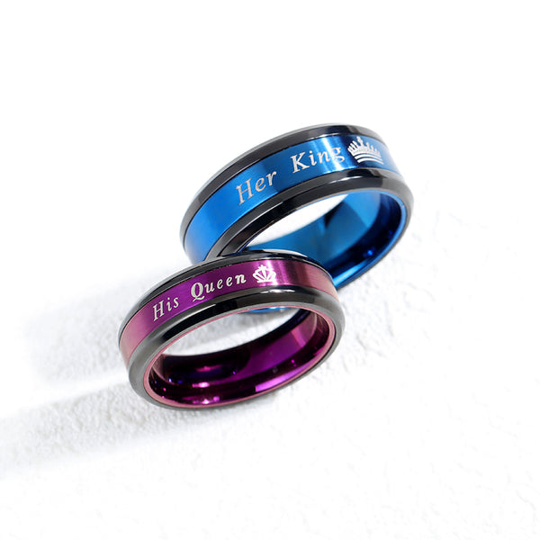 His & Hers Matching Set Her King and His Queen Couple Rings-Couple Rings-SunnyHouse Jewelry