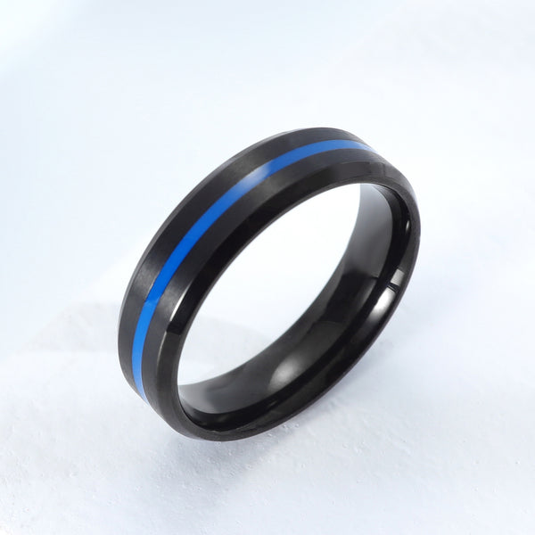 Men's Fashion Black and Blue Ring-Mens Ring-SunnyHouse Jewelry
