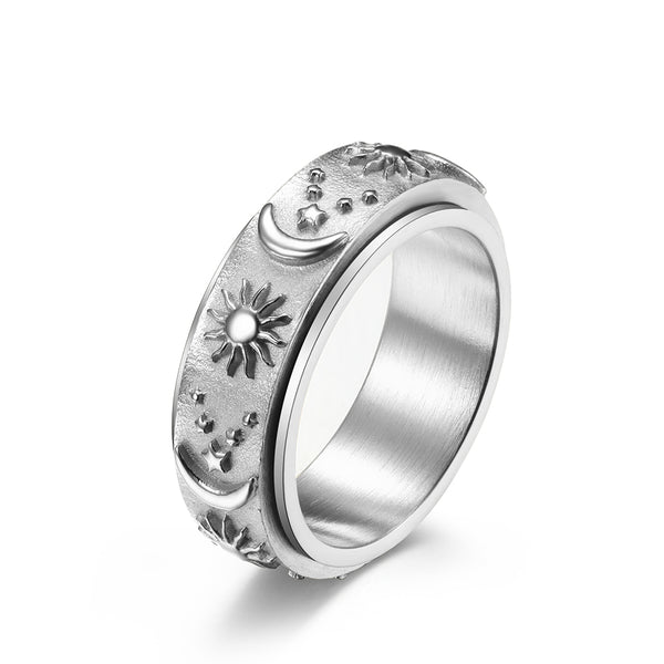 Men's Fashion Sun and Moon Ring-Mens Ring-SunnyHouse Jewelry