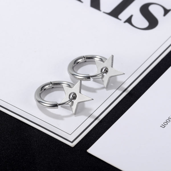 Women's Fashion Star Hoop Earrings-Womens Earrings-SunnyHouse Jewelry