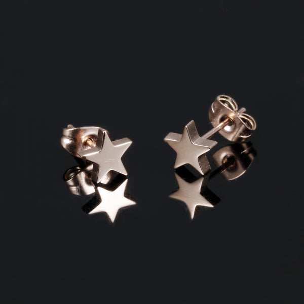 Women's Fashion Rose Gold Star Earrings-Womens Earrings-SunnyHouse Jewelry