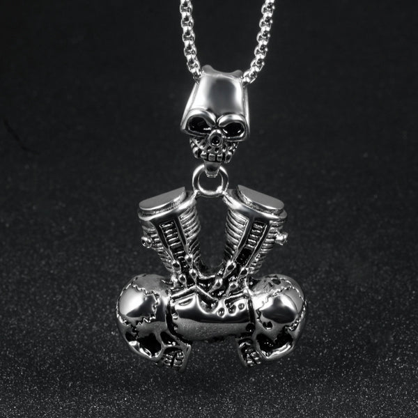 Men's Fashion Skull Engine Pendant Necklace-Mens Pendant Necklace-SunnyHouse Jewelry