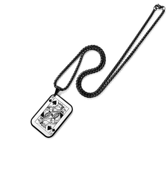 Men's Fashion Poker King Pendant Necklace-Mens Pendant Necklace-SunnyHouse Jewelry