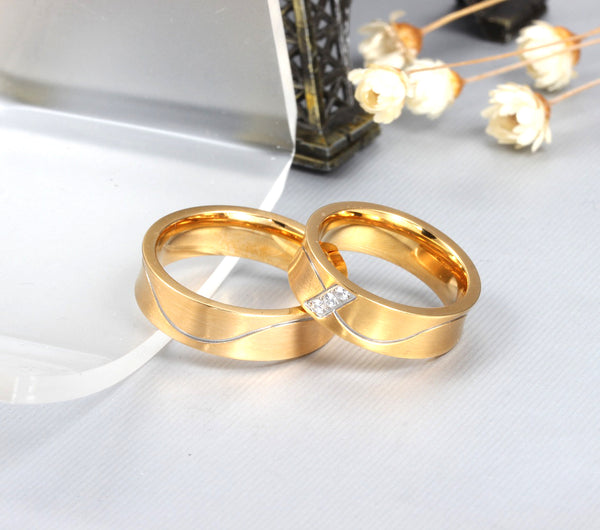 His & Hers Matching Set Valentine Love Couple Rings, Wedding Band Set, Valentine, Anniversary, Wedding, Promise, Engagement Ring-Couple Rings-SunnyHouse Jewelry