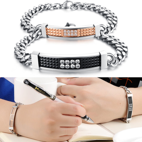 His & Hers Matching Set Simple Love Couple Bracelets, Valentine, Anniversary, Wedding, Promise, Engagement Gift-Couple Bracelets-SunnyHouse Jewelry