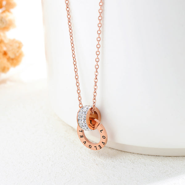 Women's Fashion Diamond Ring Pendant Necklace-Womens Pendant Necklace-SunnyHouse Jewelry