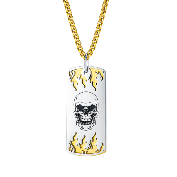 Men's Fashion Hip Hop Skull Tag Pendant Necklace-Mens Pendant Necklace-SunnyHouse Jewelry