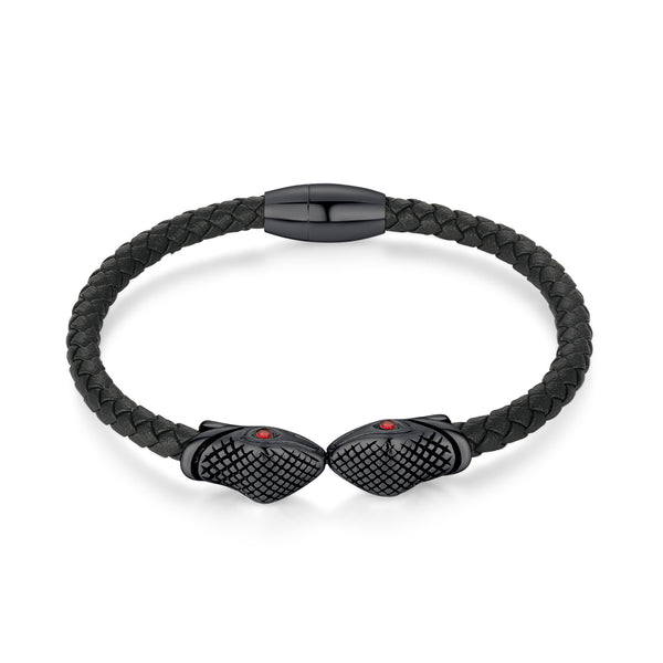 Men's Fashion Snake Leather Bracelet-Mens Bracelet-SunnyHouse Jewelry