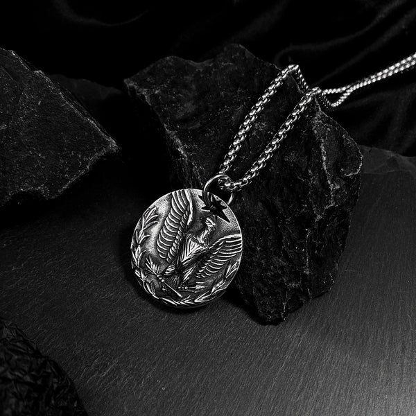 Men's Fashion Eagle Coin Pendant Necklace-Mens Pendant Necklace-SunnyHouse Jewelry