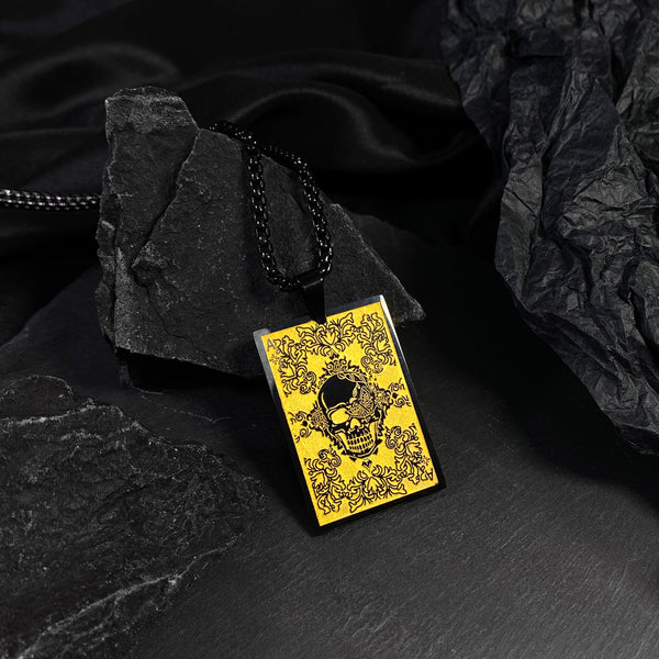 Men's Fashion Skull Tag Pendant Necklace-Mens Pendant Necklace-SunnyHouse Jewelry