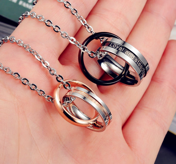 His & Hers Matching Set Loyal Love and Endless Love Couple Necklace Couple Jewelry Set-Couple Necklace-SunnyHouse Jewelry