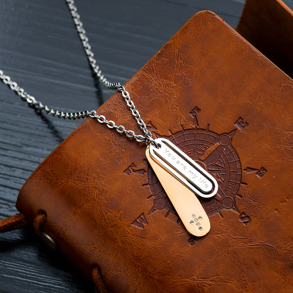 His & Hers Matching Set You Are My Life Tag Pendant Necklace Couple Jewelry Set-Couple Necklace-SunnyHouse Jewelry