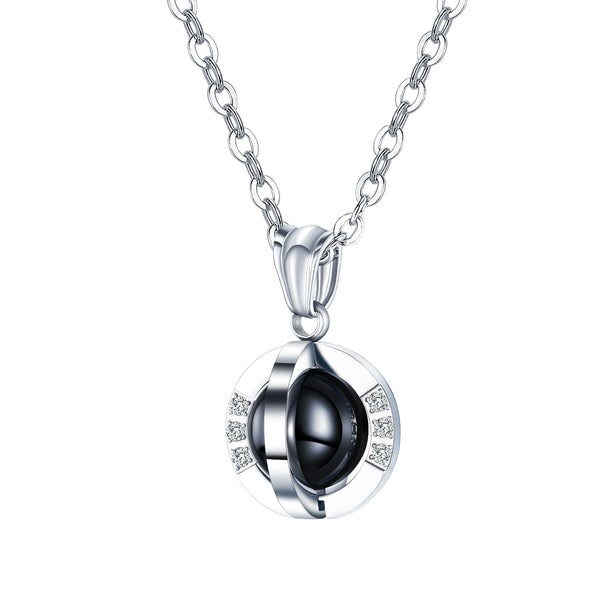 His & Hers Matching Set Rotatable Ball Tag Pendant Necklace Couple Jewelry Set-Couple Necklace-SunnyHouse Jewelry