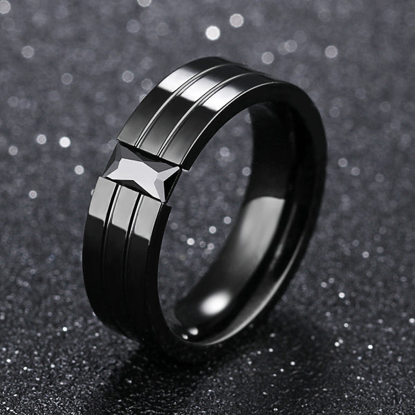 Men's Fashion Black Ring-Mens Ring-SunnyHouse Jewelry