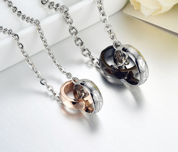 His & Hers Matching Set Forever Love Ring Couple Necklace Couple Jewelry Set-Couple Necklace-SunnyHouse Jewelry